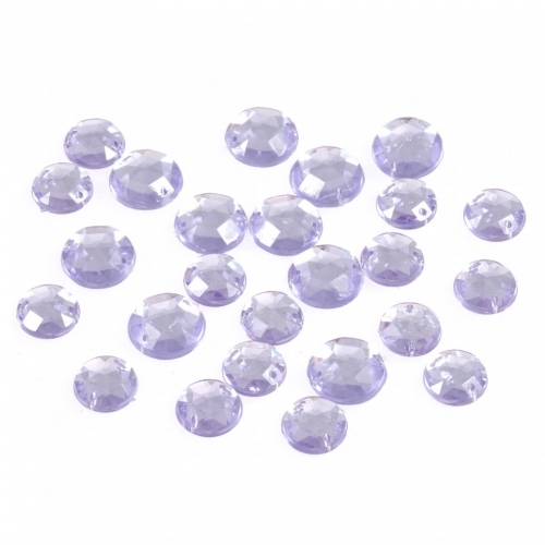 Sew On Round Diamante Bling Lilac