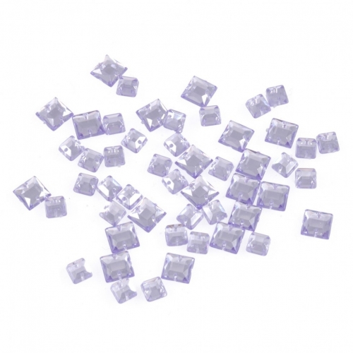 Sew On Square Diamante Bling Lilac