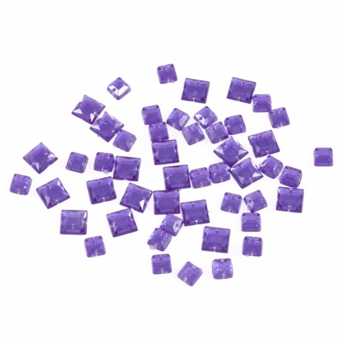 Sew On Square Diamante Bling Purple