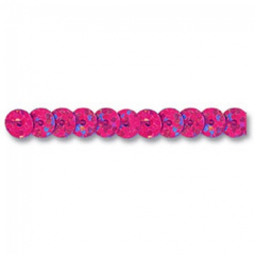 Trimits Flat Strung Sequins Trim Cerise Pink Hologram