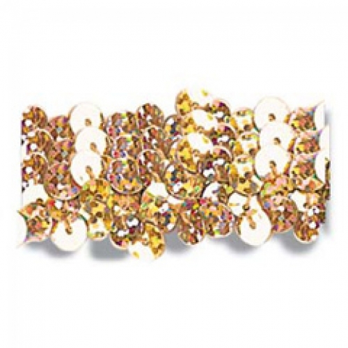 Trimits Stretch Sequins Trim Holographic Gold
