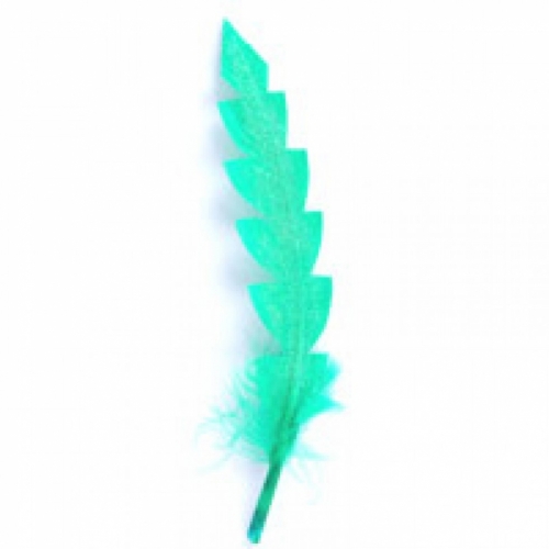 Trimits Feathers With Glitter Green
