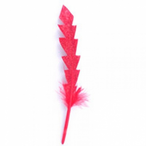 Trimits Feathers With Glitter Red