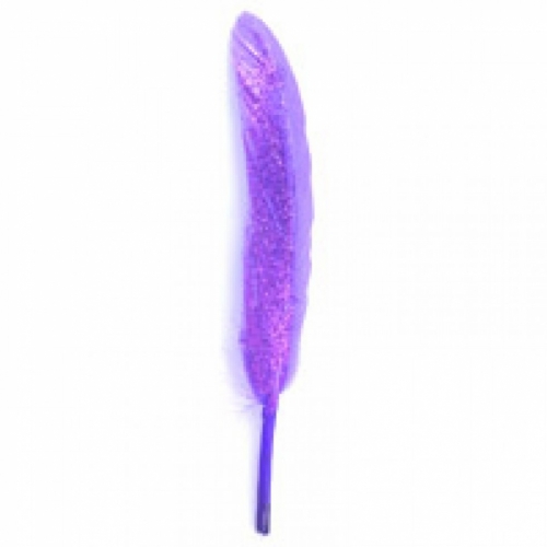 Trimits Feathers With Glitter (Value Pack of 5) Purple