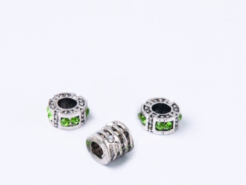 Trimits Spacer Beads Silver Green Crystal Mix