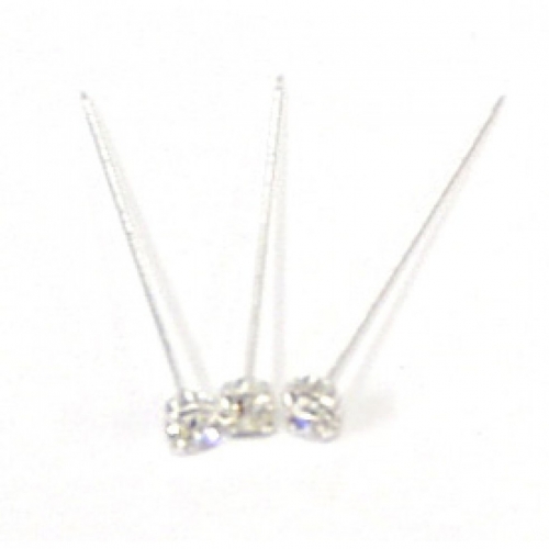Diamante Corsage Pins Silver