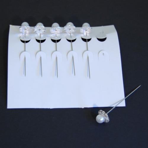 Large Pearl Head Pins Ivory & Silver