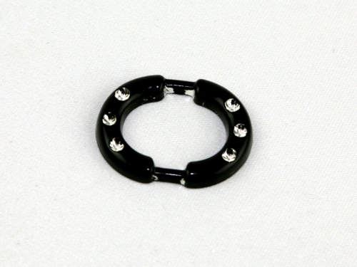 Round Diamante Buckle Black & Silver