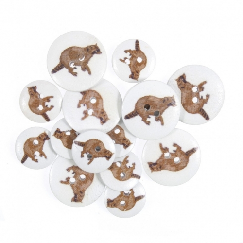 Painted Wooden Craft Buttons