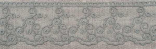 Embroidered Lace Trim Grey