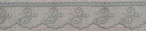 Embroidered Lace Trim Grey