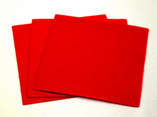 Minerva Core Range Self Adhesive 18inch Felt Fabric Sheets Cherry Red