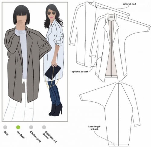 Style Arc Paper Sewing Pattern Riley Coat
