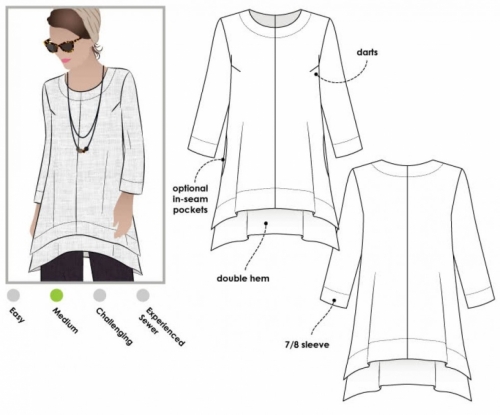 Style Arc Paper Sewing Pattern Daisy Tunic Top
