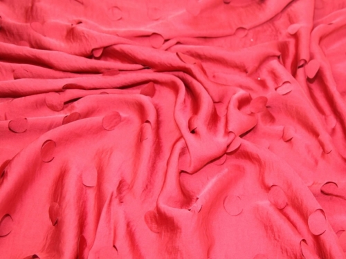 Deadstock Cut Out Charmeuse Silky Satin Fabric Ruby Red