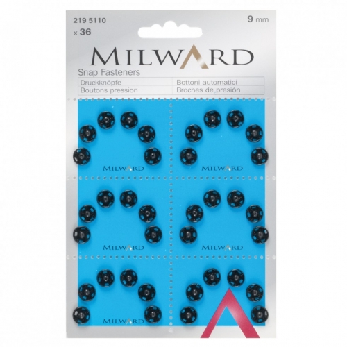 Milward Sew On Snap Fasteners Black