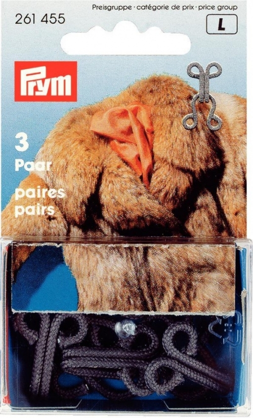 Prym Fur Coat Hooks Grey