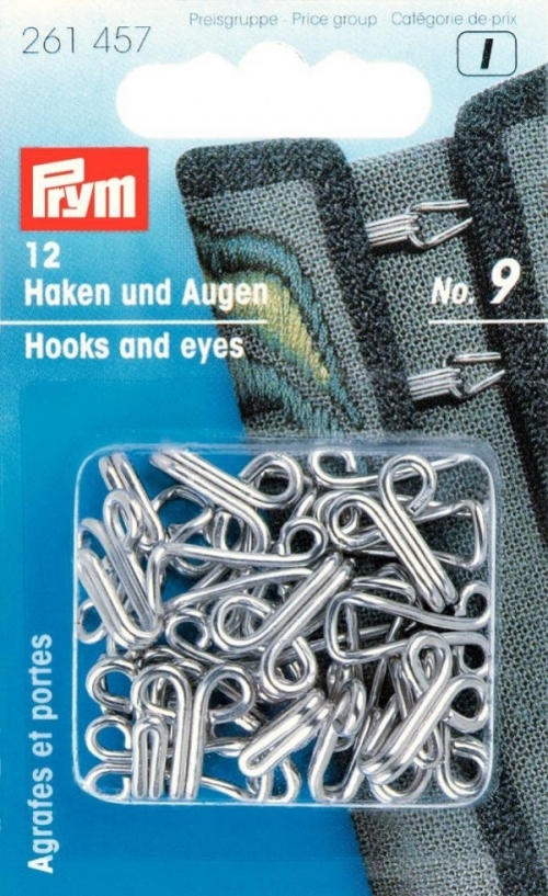 Prym Hooks and Eyes for Jerkins Silver
