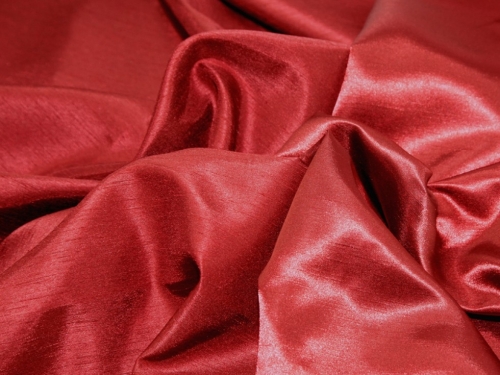 Deadstock Satin Back Dupion Fabric Cherry