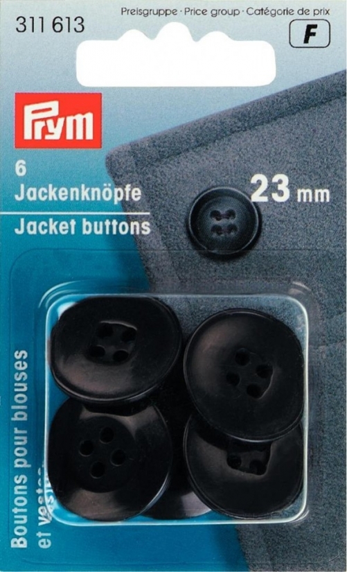 Prym Round Jacket Buttons Navy Blue