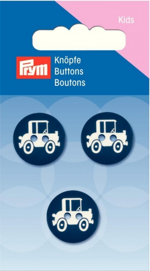 Prym Car Round Buttons Blue