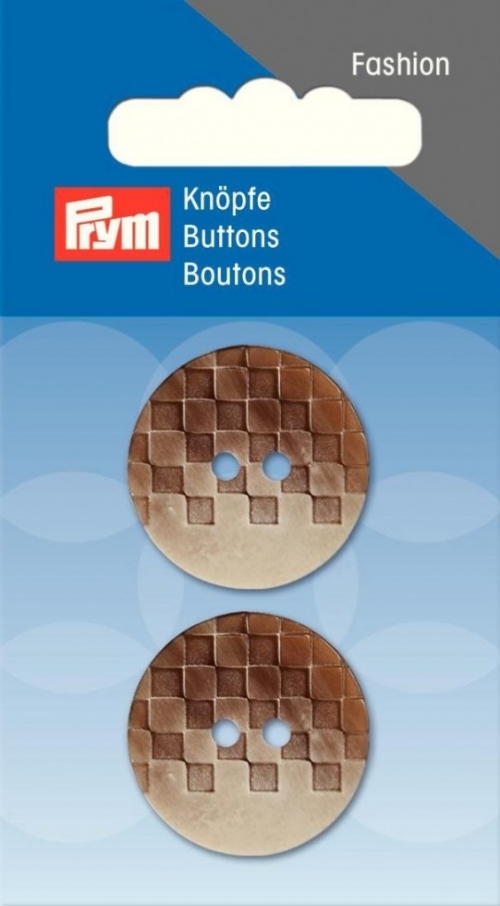 Prym Embossed Round Buttons Beige Brown