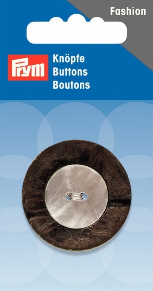 Prym Double Layered Round Buttons Brown & Ecru