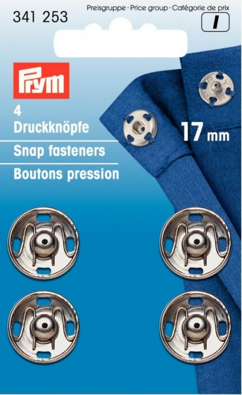 Prym Sew On Metal Snap Fasteners Silver