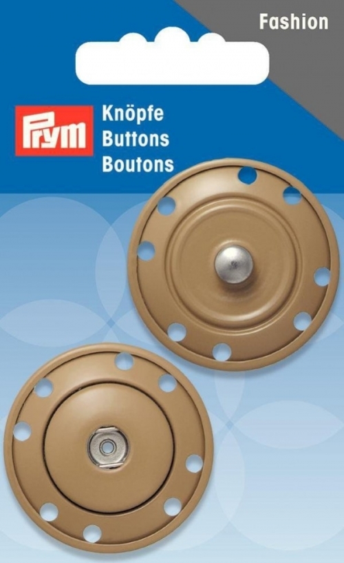 Prym Sew On Metal Snap Fasteners Beige