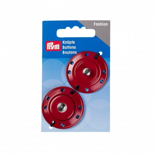 Prym Sew On Metal Snap Fasteners Dark Red