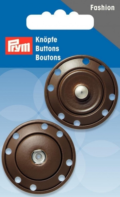 Prym Sew On Metal Snap Fasteners Brown
