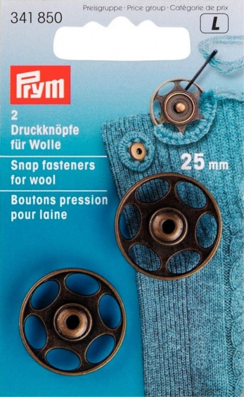 Prym Sew On Metal Snap Fasteners Antique Brass