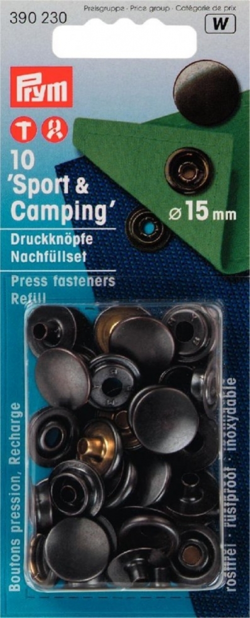 Prym Sport Snaps Press Fasteners Refill Black Oxidized