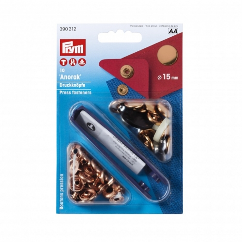 Prym Anorak Snaps Press Fasteners Copper