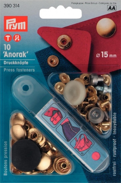 Prym Anorak Snaps Press Fasteners Gold
