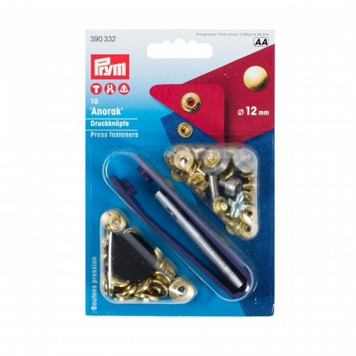 Prym Anorak Snaps Press Fasteners Gold