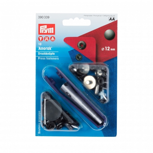 Prym Anorak Snaps Press Fasteners Black Oxidized
