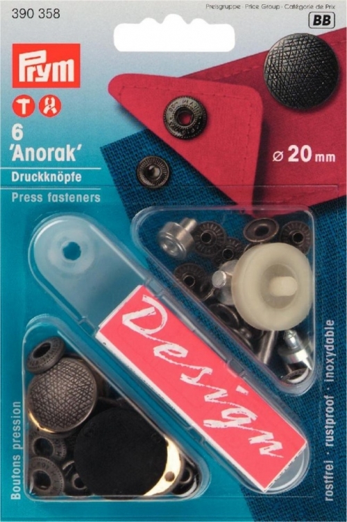 Prym Anorak Snaps Press Fasteners Antique Silver