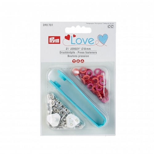 Prym Love Metal Ring Snaps Press Fasteners Red/Pink/Orange