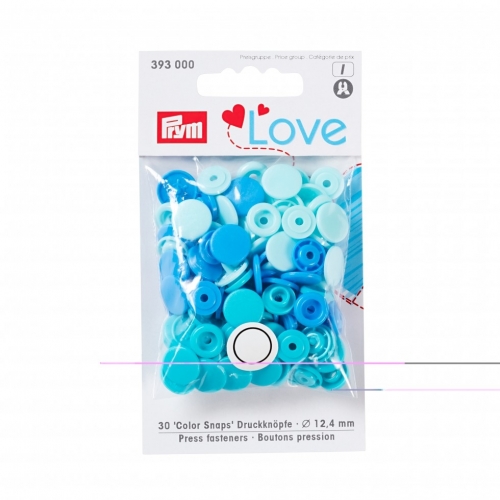 Prym Love Round Snaps Press Fasteners Aqua