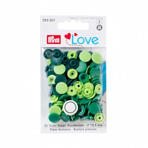 Prym Love Round Snaps Press Fasteners Green