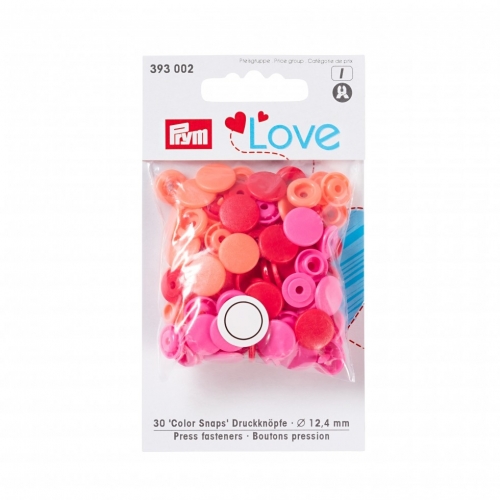 Prym Love Round Snaps Press Fasteners Sunset