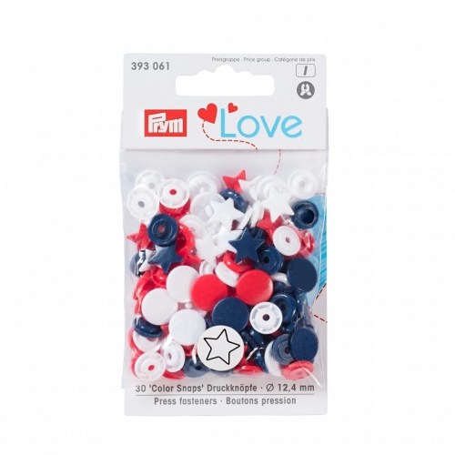 Prym Love Round Snaps Press Fasteners Orange Pink Purple