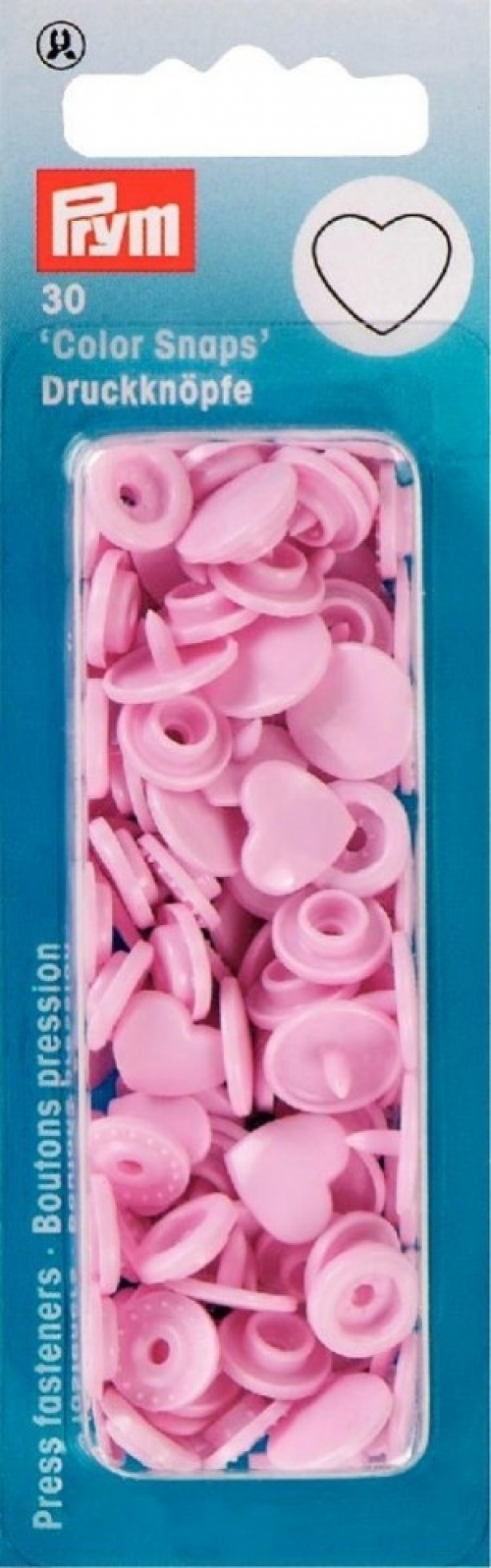 Prym Heart Snaps Press Fasteners Pale Pink