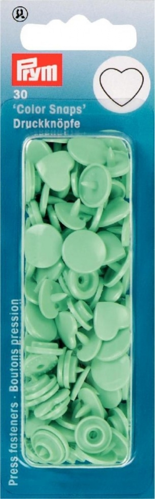 Prym Heart Snaps Press Fasteners Mint Green