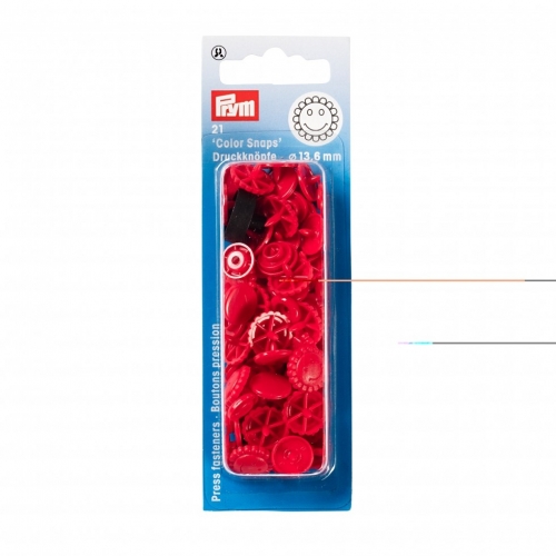 Prym Flower Snaps Press Fasteners Red