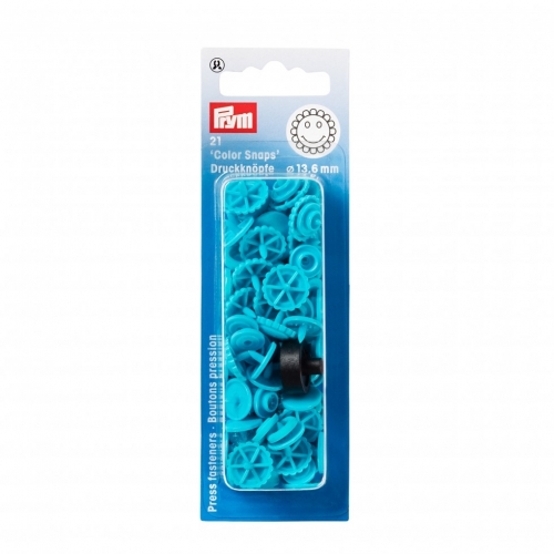 Prym Flower Snaps Press Fasteners Turquoise
