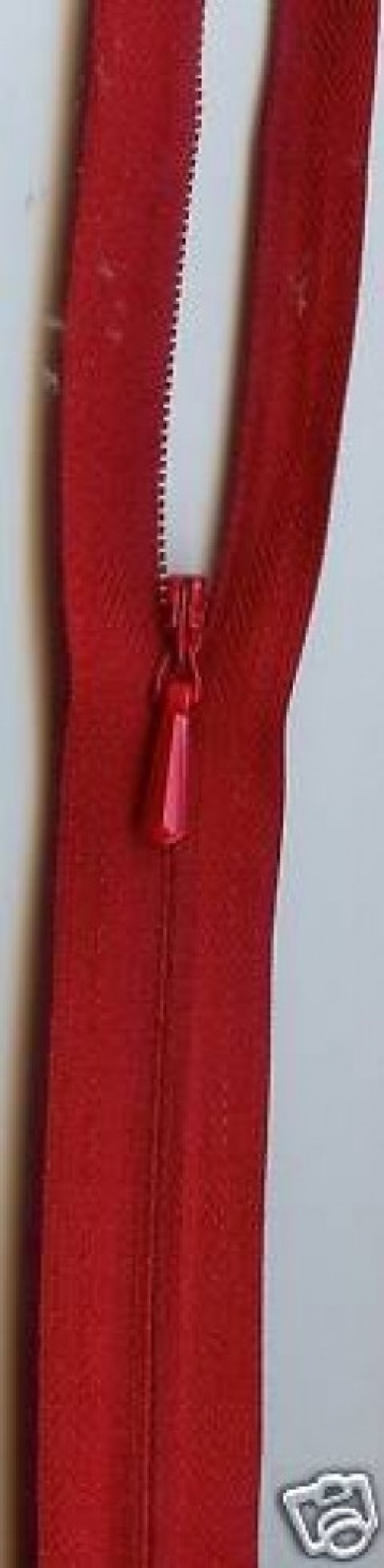 Concealed Invisible Closed End Zips Red