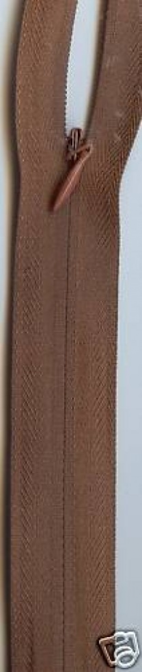 Concealed Invisible Closed End Zips Tan Brown