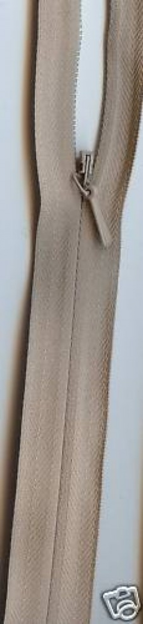 Concealed Invisible Closed End Zips Beige